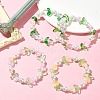 Imitation Pearl & Tulip Flower Glass Beaded Stretch Bracelet BJEW-JB09422-2