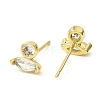 Real 18K Gold Plated Brass Horse Eye Stud Earrings EJEW-L270-19G-02-2