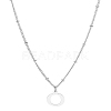 1Pc Brass Chain & 304 Stainless Steel Letter Pendant Necklaces NJEW-LP0001-35O-P-1