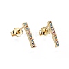 Brass Micro Pave Cubic Zirconia Stud Earrings EJEW-L224-18G-1