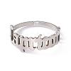 304 Stainless Steel Constellation Open Cuff Ring for Women RJEW-C035-01D-P-2