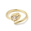 Brass Micro Pave Cubic Zirconia Cuff Open Rings for Women RJEW-L343-01G-02-4