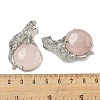 Natural & Synthetic Mixed Gemstone Half Round Pendants G-F766-06AS-4