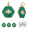 Beebeecraft 6Pcs Rack Plating Brass Enamel Pendants KK-BBC0004-58-1