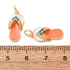 Brass Enamel Pendants KK-B026-25G-3