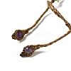 Natural Amethyst Bullet Braided Bead Bracelets BJEW-K225-01E-3