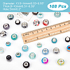  108Pcs 2 Colors Acrylic & Resin & Polymer Clay Rhinestone European Beads OPDL-NB0001-16-2