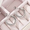 304 Stainless Steel Twist C-Shaped Stud Earrings for Women EJEW-C096-40P-5