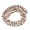Handmade Flower Printed Porcelain Ceramic Beads Strands PORC-M005-6mm-08-4