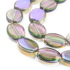 Half Rainbow Plated Electroplate Transparent Glass Beads Strands EGLA-G037-05A-HR01-3