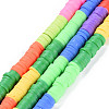 Fixed 7 Color Handmade Polymer Clay Bead Strands CLAY-S096-029K-1