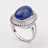 Natural Lapis Lazuli Finger Rings RJEW-P122-18-2