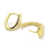 Shell Shape Brass Hoop Earrings EJEW-L211-011B-G-2