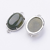 Brass Natural Indian Agate Links connectors G-E398-04K-1