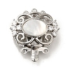 Brass Micro Pave Clear Cubic Zirconia Box Clasps with Resin KK-H480-08P-1