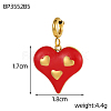 Heart Charms 304 Stainless Steel Enamel Pendants STAS-OY004-09G-4