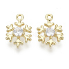 Brass Micro Pave Clear Cubic Zirconia Charms X-KK-S348-527-NF-1
