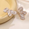 304 Stainless Steel Petaline Stud Earrings EJEW-D347-01G-2