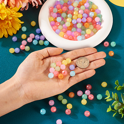 200Pcs 10 Colors Imitation Jelly Acrylic Beads MACR-TA0001-38-1