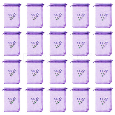 20Pcs Polyester Mesh Sachet Packing Drawstring Bgas ABAG-TA0002-20C-1