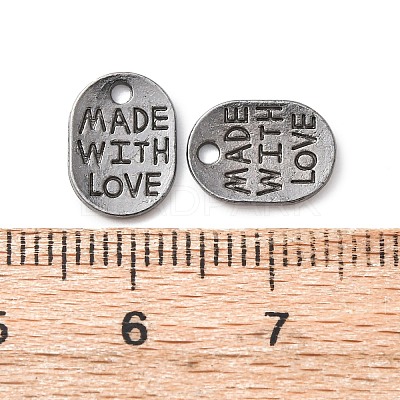 Tibetan Style Alloy Oval Charms TIBEP-Q035-08B-NR-1