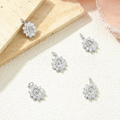 SHEGRACE Brass Micro Pave Cubic Zirconia Pendants XGRQ3P414-617P-1