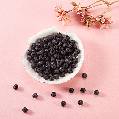 200Pcs Natural Lava Rock Beads G-CJ0001-51-1