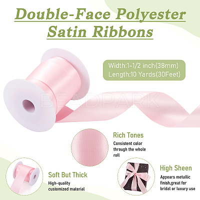 10 Yards Double-Face Polyester Satin Ribbons SRIB-TA0001-16A-1