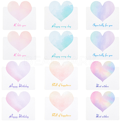 60Pcs 6 Colors Paper Greeting Cards DIY-GF0011-24-1