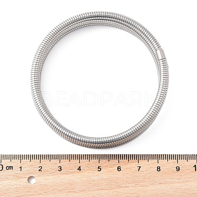 304 Stainless Steel Spring Multi-strand Bangles for Women BJEW-Z086-01P-02-1