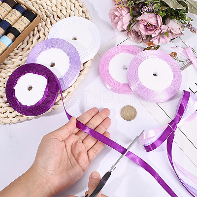 5 Rolls 5 Colors Polyester Ribbon OCOR-CP0001-26C-1