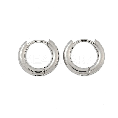 Tarnish Resistant 304 Stainless Steel Huggie Hoop Earrings X-EJEW-F111B-13mm-P-1