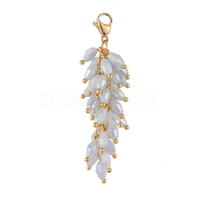 Electroplate Glass Cluster Beads Pendants HJEW-JM00372-1