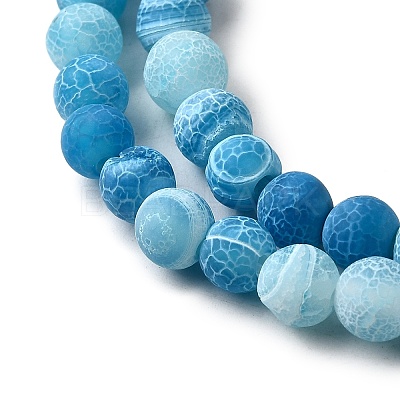 Natural & Dyed Crackle Agate Bead Strands G-T056-6mm-07-1