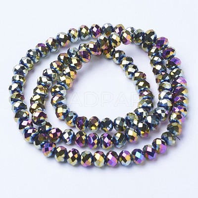 Electroplate Transparent Glass Beads Strands EGLA-A034-T6mm-UA07-1