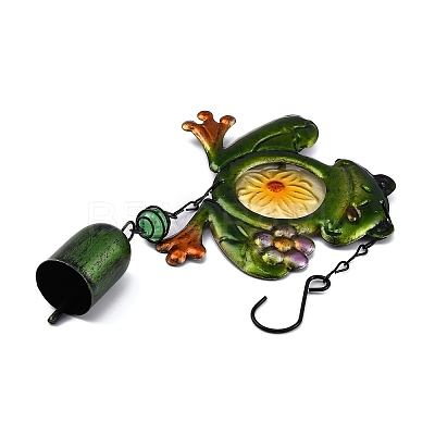 Frog Glass Wind Chime AJEW-XCP0002-73-1