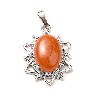 Natural Red Aventurine Pendants G-B033-03P-18-1