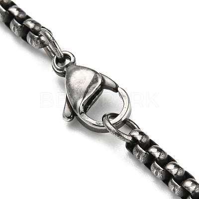 304 Stainless Steel Box Chain Necklace NJEW-D046-01B-1