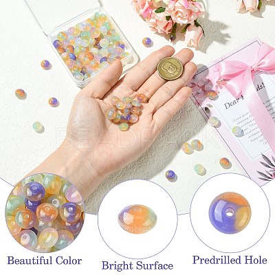 90Pcs 9 Colors Opaque Resin Beads FIND-CJ0004-80-1