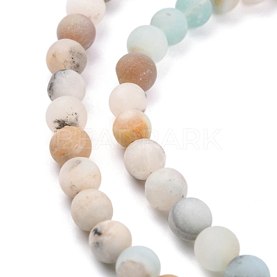 Natural Flower Amazonite Beads Strands G-G692-01F-6mm-1