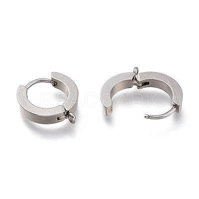 Tarnish Resistant 304 Stainless Steel Huggie Hoop Earrings Findings X-STAS-I167-01A-P-1