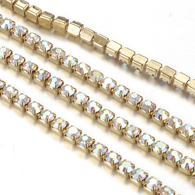 Brass Rhinestone Strass Chains CHC-T001-SS12-02C-1