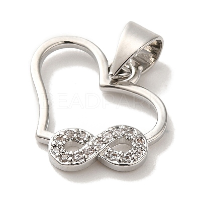 Rack Plating Brass Micro Pave Cubic Zirconia Pendant KK-U027-22P-1