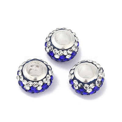 Alloy Rhinestone Clay Pave Beads ALRI-D300-02S-04-1