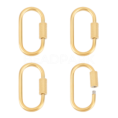 Ion Plating(IP) 304 Stainless Steel Screw Carabiner Lock Charms STAS-UN0047-24G-1
