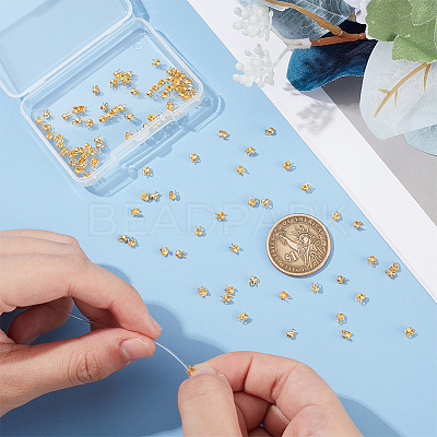 200Pcs Rack Plating Brass Bead Tips FIND-UN0016-30A-1