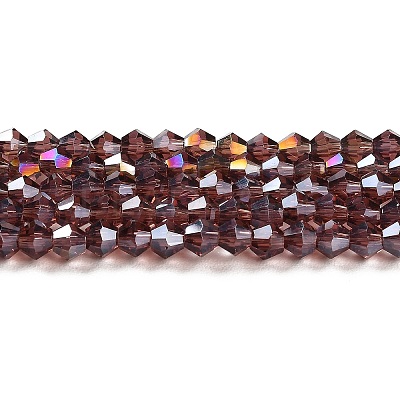 Transparent Electroplate Glass Beads Strands GLAA-F029-4mm-A05-1