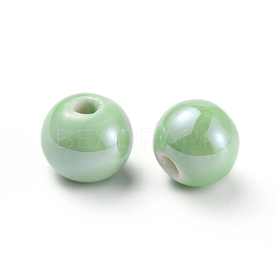 Glazed Porcelain Beads PORC-D001-10mm-09-1