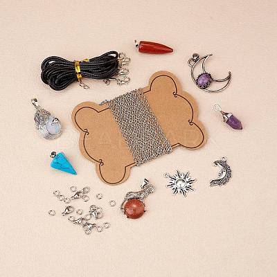 DIY Gemstone Necklace Making Kit DIY-SZ0009-42-1