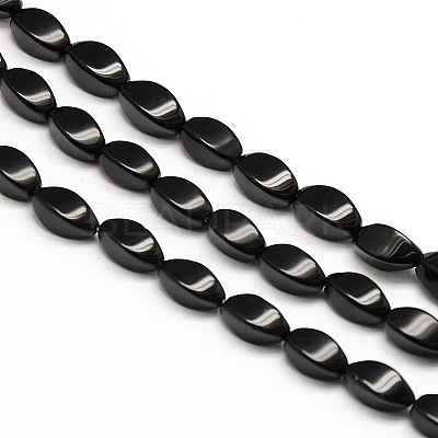 Natural Twist Obsidian Beads Strands G-L244-03-1